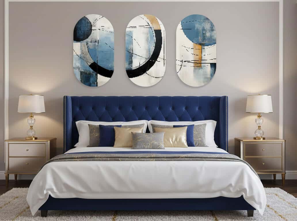 Abstrakcyjne Obrazy w Kształcie Elipsy- Dekoracja ścienna w stylu Loft 82378 - zdjęcie 5