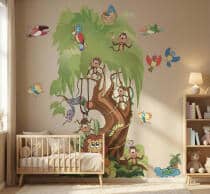 Naklejka ścienna dla dzieci -  dżungla, drzewa, zestaw 34 - miniaturka 2