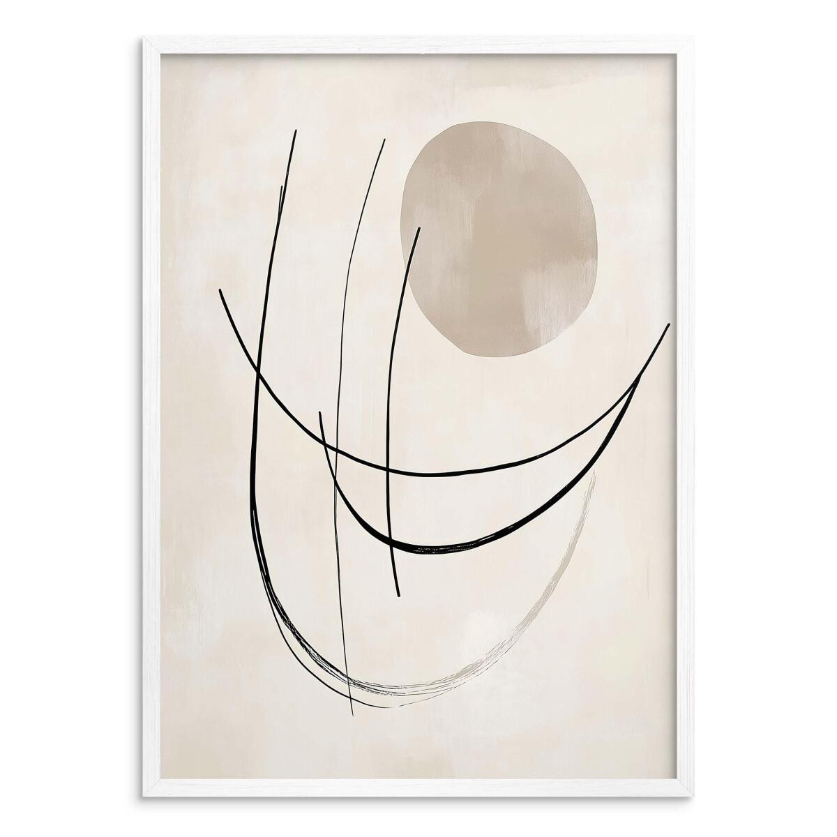 Stylowy Plakat Artystyczny - Abstrakcyjne Linie | Obraz Line Art P94243 - zdjęcie 5