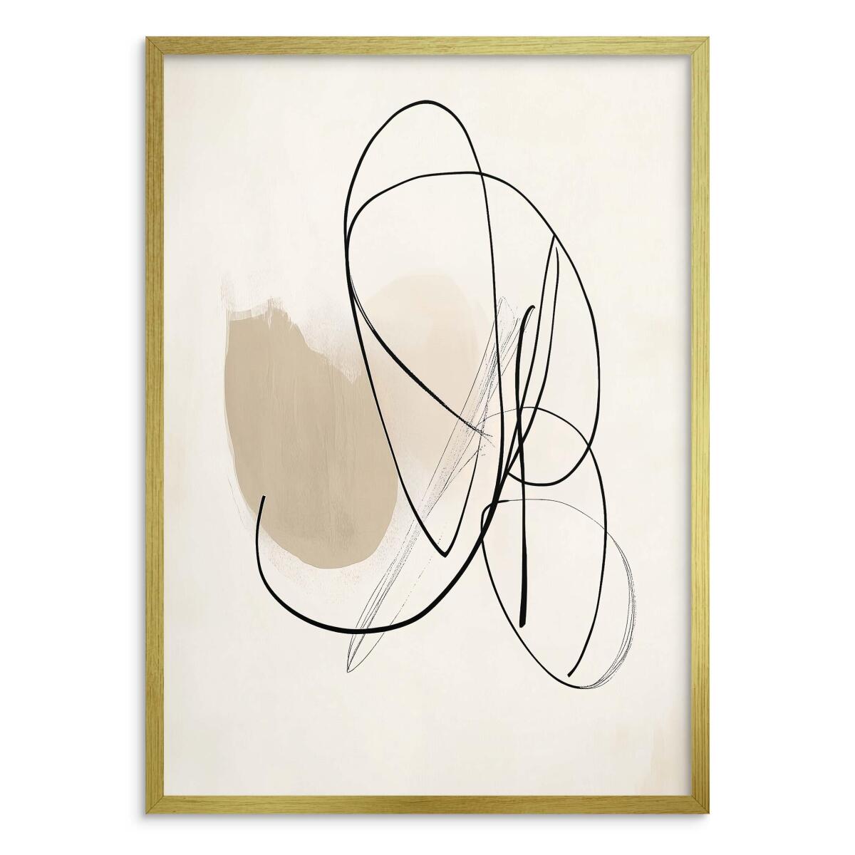 Abstrakcyjna Grafika na Ścianę – Beżowy Minimalizm P94245 - zdjęcie 4