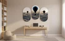 Nowoczesne obrazy na ścianę- Balony w Chmurach | Tryptyk Zachód Słońca 82369 - miniaturka 7