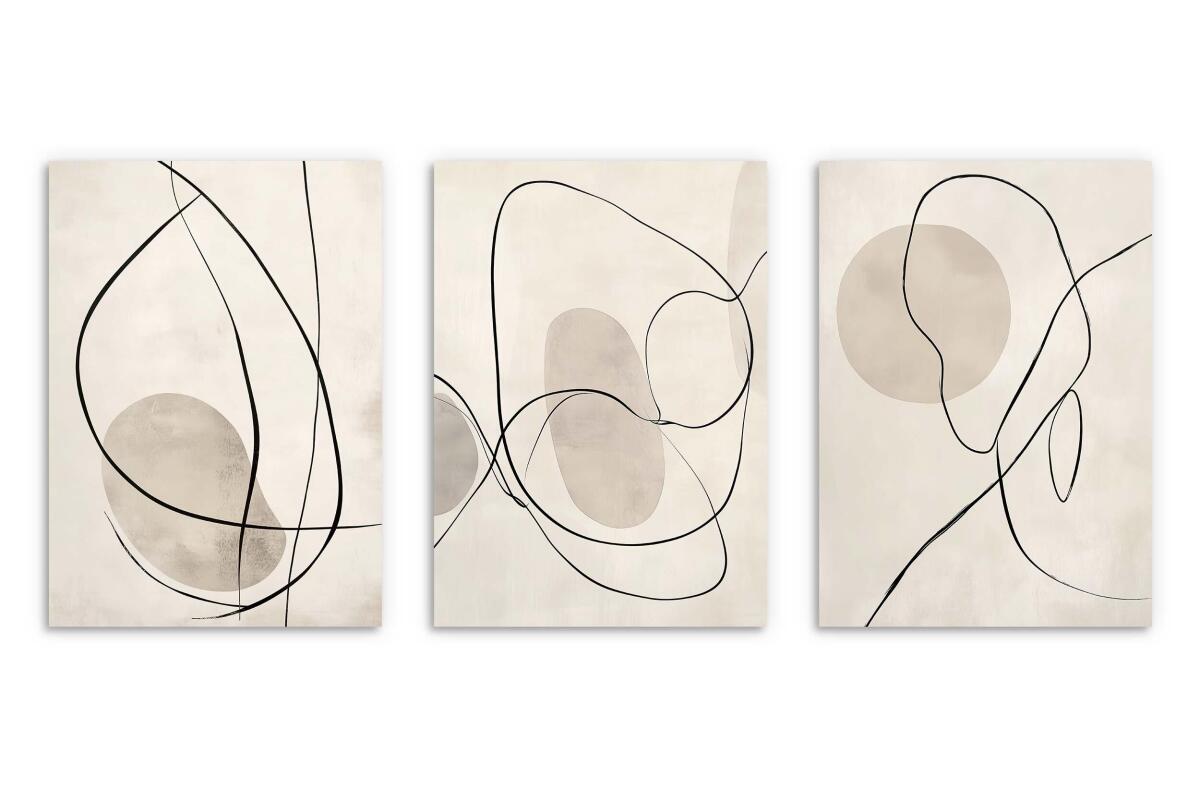 Beżowe Plakaty na ścianę- Subtelna Abstrakcja Line Art P94247 - zdjęcie 9