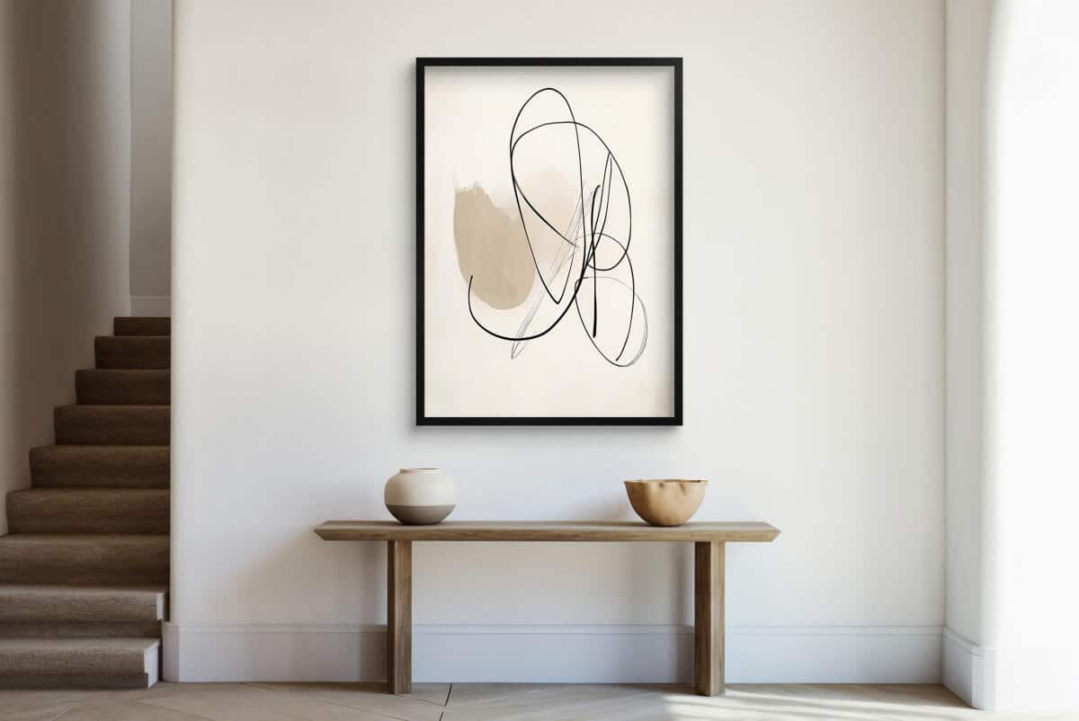 Abstrakcyjna Grafika na Ścianę – Beżowy Minimalizm P94245 - zdjęcie 2