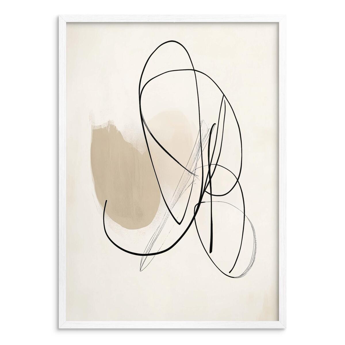 Abstrakcyjna Grafika na Ścianę – Beżowy Minimalizm P94245 - zdjęcie 5