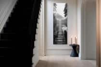 Czarno-biały Obraz na płótnie- Jezioro, Pomost i Góry | Nastrojowy Krajobraz na ścianę 94235 - miniaturka 3