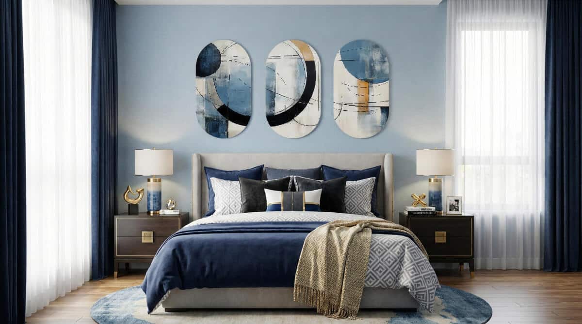 Abstrakcyjne Obrazy w Kształcie Elipsy- Dekoracja ścienna w stylu Loft 82378 - zdjęcie 3