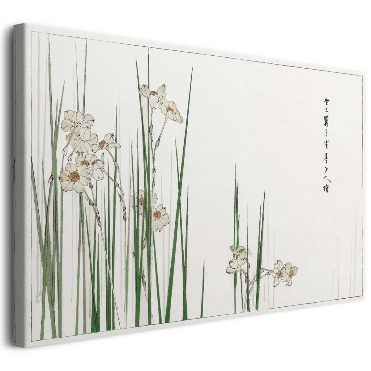 Reprodukcja obrazu „Żonkile” Watanabe Seitei – japońska sztuka na płótnie, elegancka dekoracja ścienna - zdjęcie 1