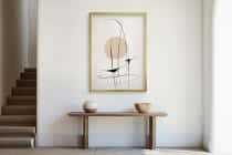 Plakat Góry i Jezioro- Zamglony Krajobraz w beżu i brązie P94240 - miniaturka 4