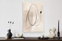 Abstrakcyjny Obraz na płótnie- Czarne linie na beżowym tle O94242 - miniaturka 4