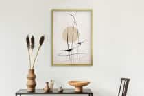 Plakat Góry i Jezioro- Zamglony Krajobraz w beżu i brązie P94240 - miniaturka 3