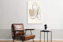 Beżowy Obraz Abstrakcja Line Art | Dekoracja do wnętrz Japandi O94245 - miniaturka 5