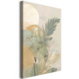 Obraz na płótnie w delikatnych barwach – Roślinność i pastelowy krajobraz | Elegancka dekoracja do sypialni 68190 - miniaturka 1