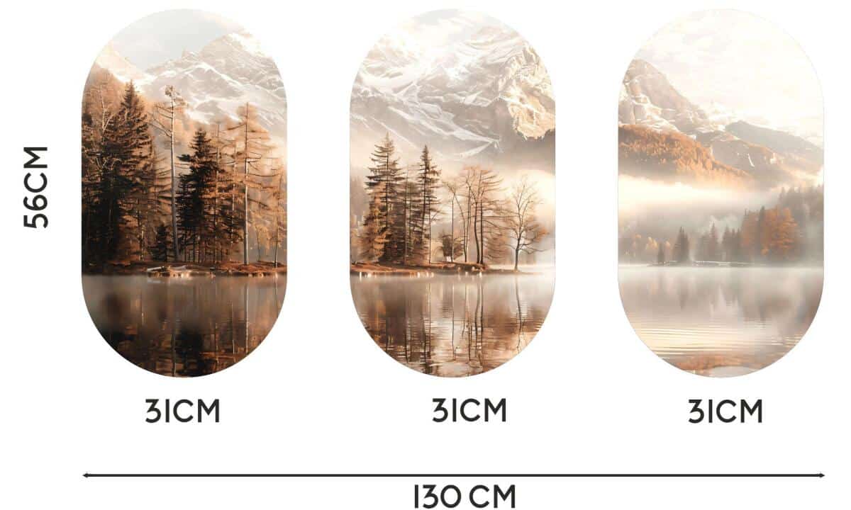 Krajobraz Górski-  Tryptyk Góry, Jezioro, Las | Eleganckie Obrazy Natura w Stylu Skandynawskim 82371 - zdjęcie 7