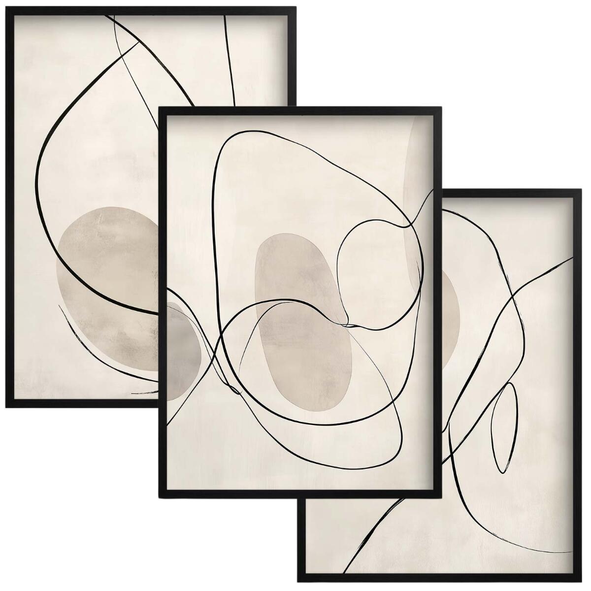 Beżowe Plakaty na ścianę- Subtelna Abstrakcja Line Art P94247 - zdjęcie 1