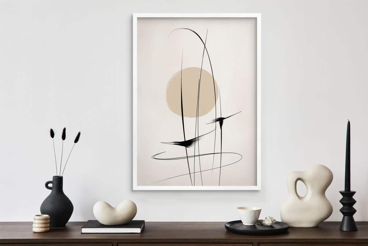 Minimalistyczny Plakat Abstrakcja- Linie i Koło | Geometryczna Dekoracja Ścienna do Salonu, Biura P94240 - zdjęcie 4