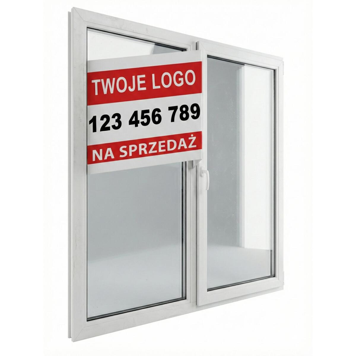 Baner 3D na okno dla biur nieruchomości  „SPRZEDAM”