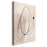 Abstrakcyjny Obraz na płótnie- Czarne linie na beżowym tle O94242 - miniaturka 1