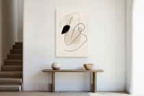 Elegancki minimalizm- Beżowy Obraz na ścianę | Subtelna dekoracja z Czarnymi Liniami O94241 - miniaturka 3