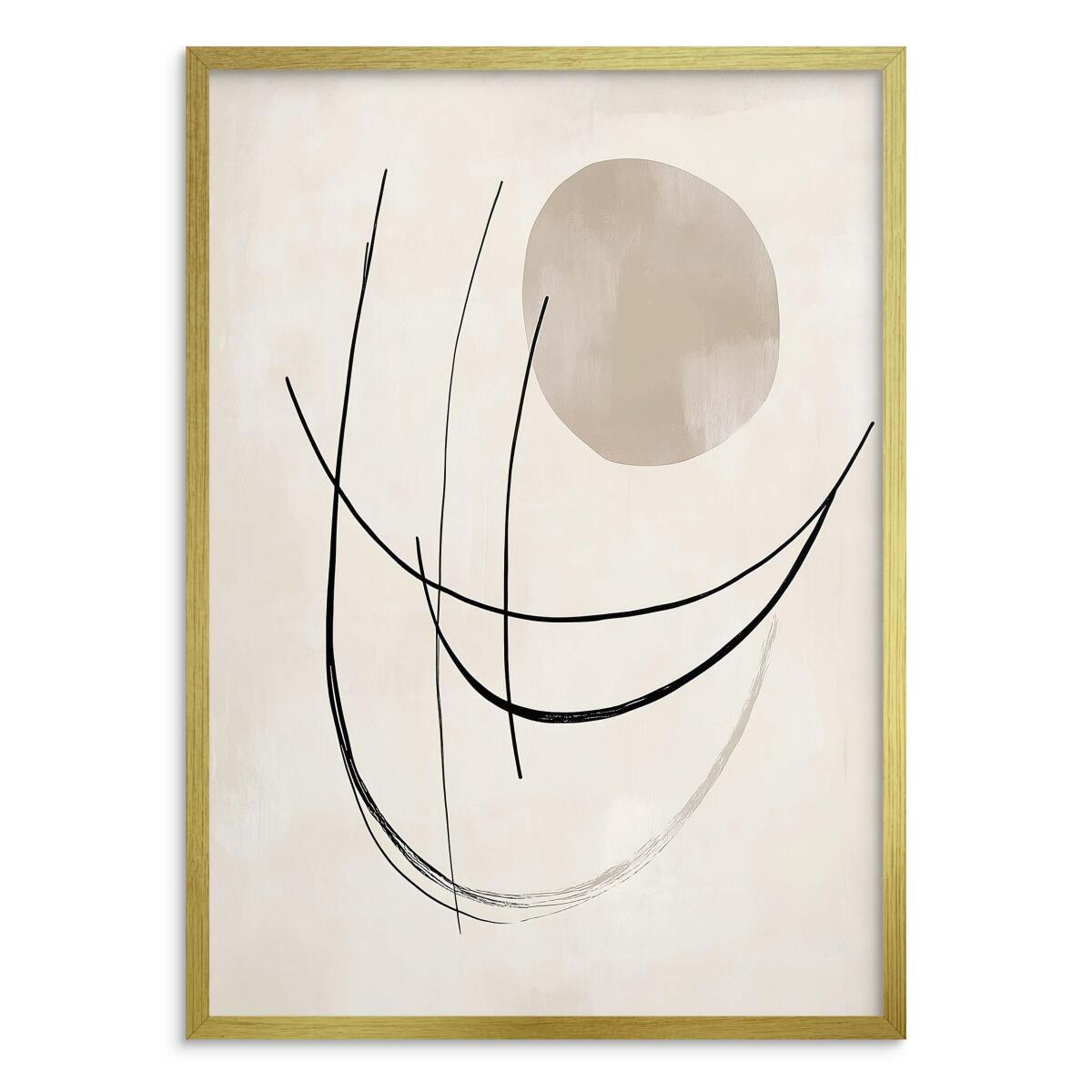 Stylowy Plakat Artystyczny - Abstrakcyjne Linie | Obraz Line Art P94243 - zdjęcie 3