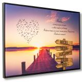 Elegancki Obraz w Ramie- Inspirujący cytat o rodzinie z imionami  | Wyjątkowa dekoracja ścienna do salonu, sypialni | Personalizowany obraz na płótnie 20775 - miniaturka 1