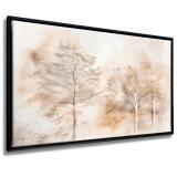 Obraz w Ramie American Box - Beżowy Las | Subtelna dekoracja ściany R20832 - miniaturka 1