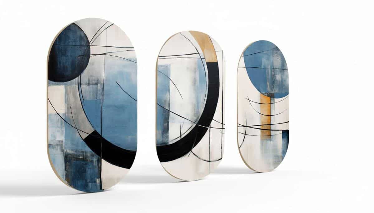 Abstrakcyjne Obrazy w Kształcie Elipsy- Dekoracja ścienna w stylu Loft 82378 - zdjęcie 7