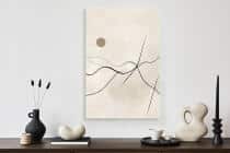 Elegancki Obraz Ecru do Nowoczesnego wnętrza | Minimalistyczna abstrakcja na płótnie O94249 - miniaturka 4