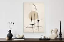 Nowoczesny Obraz na płótnie- Beżowa Abstrakcja | Minimalistyczny styl Line Art  O94240 - miniaturka 4