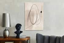 Abstrakcyjny Obraz na płótnie- Czarne linie na beżowym tle O94242 - miniaturka 5