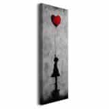 Artystyczny Obraz na płótnie– Dziewczynka z Czerwonym Balonem w Stylu Banksy 94227 - miniaturka 1