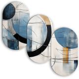 Abstrakcyjne Obrazy w Kształcie Elipsy- Dekoracja ścienna w stylu Loft 82378 - miniaturka 1