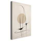 Nowoczesny Obraz na płótnie- Beżowa Abstrakcja | Minimalistyczny styl Line Art  O94240 - miniaturka 1