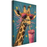 Nowoczesny obraz na płótnie – Śmieszna żyrafa w okularach | Dekoracja do pokoju nastolatki O94124 - miniaturka 1