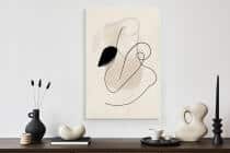 Elegancki minimalizm- Beżowy Obraz na ścianę | Subtelna dekoracja z Czarnymi Liniami O94241 - miniaturka 4