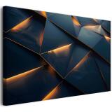 Nowoczesny Obraz 3D do industrialnego wnętrza | Geometria w czerni i złocie z efektem trójwymiaru 68110 - miniaturka 1