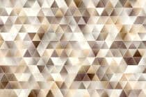 Nowoczesna Fototapeta 3D Trójkąty | Tapeta do salonu w odcieniach beżu, brązu, złota 94250 - miniaturka 6