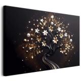 Elegancki obraz na płótnie: Drzewo życia w złocie i czerni – luksusowa dekoracja ścienna 64689 - miniaturka 1