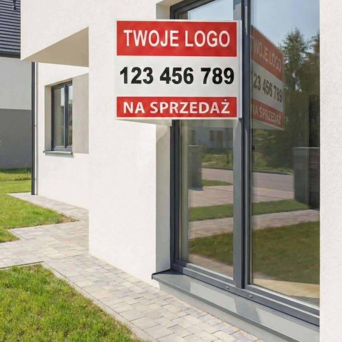 Baner 3D na okno dla biur nieruchomości  „SPRZEDAM” - zdjęcie 3