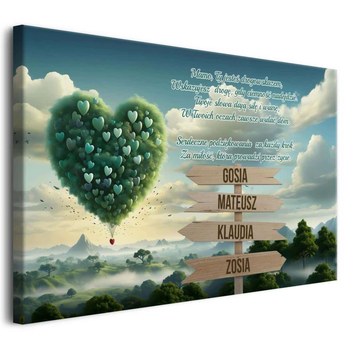 Obraz na płótnie- Prezent dla mamy na Dzień Matki, Urodziny z imionami dzieci 81797