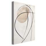 Minimalistyczny Obraz z Czarnymi Liniami- Beżowa Abstrakcja na Płótnie O94244 - miniaturka 1