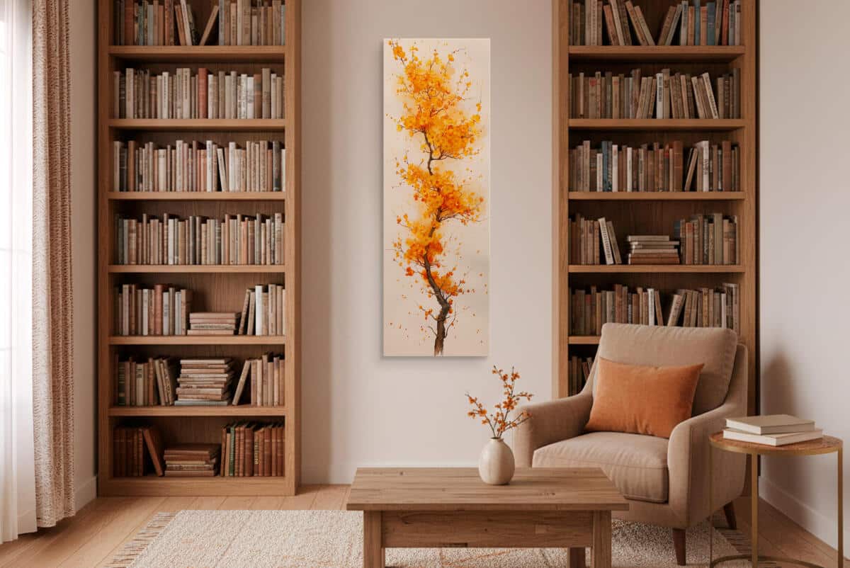 Nowoczesny Obraz na płótnie- Złote Liście | Abstrakcyjne drzewo na ścianę 94234 - zdjęcie 5