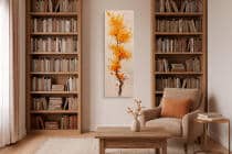 Nowoczesny Obraz na płótnie- Złote Liście | Abstrakcyjne drzewo na ścianę 94234 - miniaturka 5