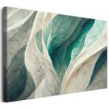 Turkusowe Fale - Nowoczesna Sztuka Ścienna | Minimalistyczny obraz na płótnie - Subtelna abstrakcja, Zielone fale i tekstury 68136 - miniaturka 1