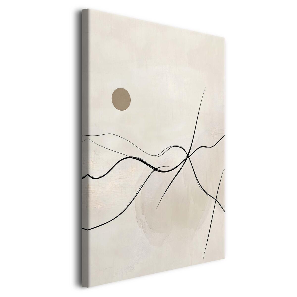 Elegancki Obraz Ecru do Nowoczesnego wnętrza | Minimalistyczna abstrakcja na płótnie O94249