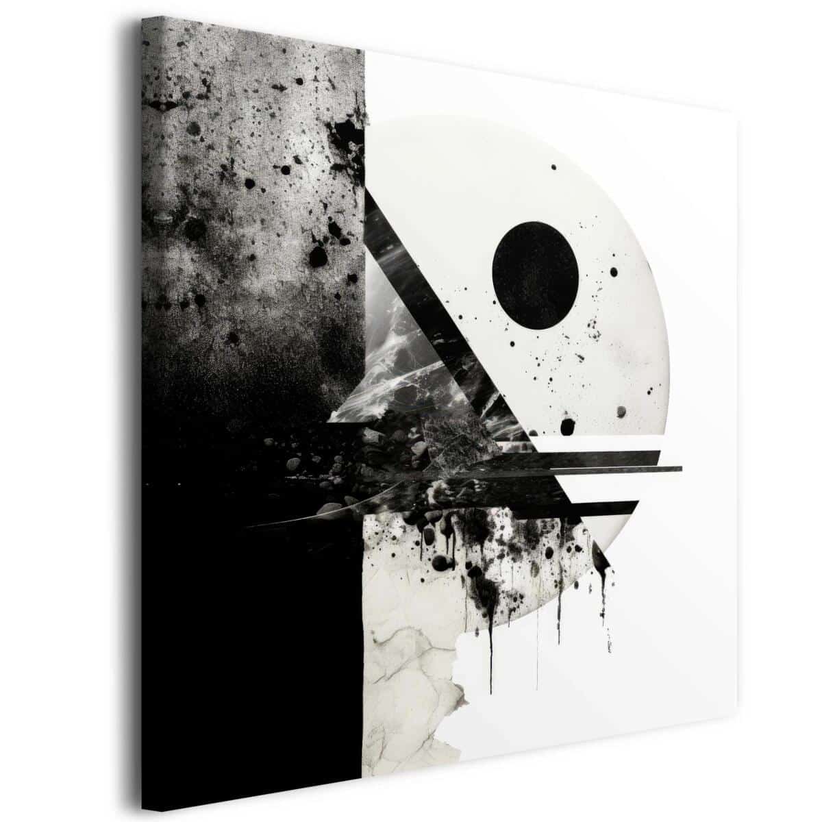 Czarno-biała dekoracja ścienna- Nowoczesny obraz do salonu | Obraz abstrakcja do wnętrz loftowych, industrialnych 68120