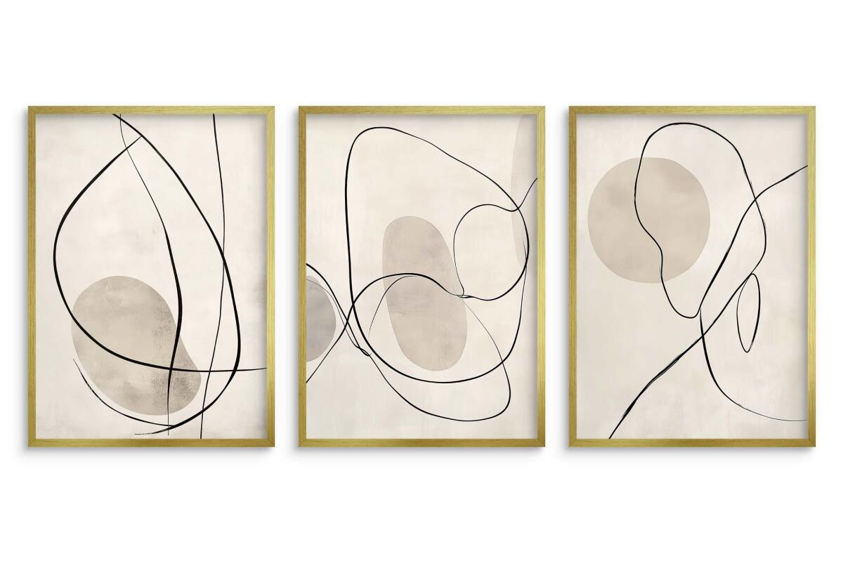 Beżowe Plakaty na ścianę- Subtelna Abstrakcja Line Art P94247 - zdjęcie 5