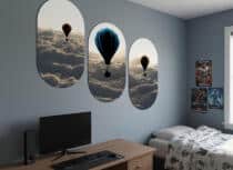 Nowoczesne obrazy na ścianę- Balony w Chmurach | Tryptyk Zachód Słońca 82369 - miniaturka 6