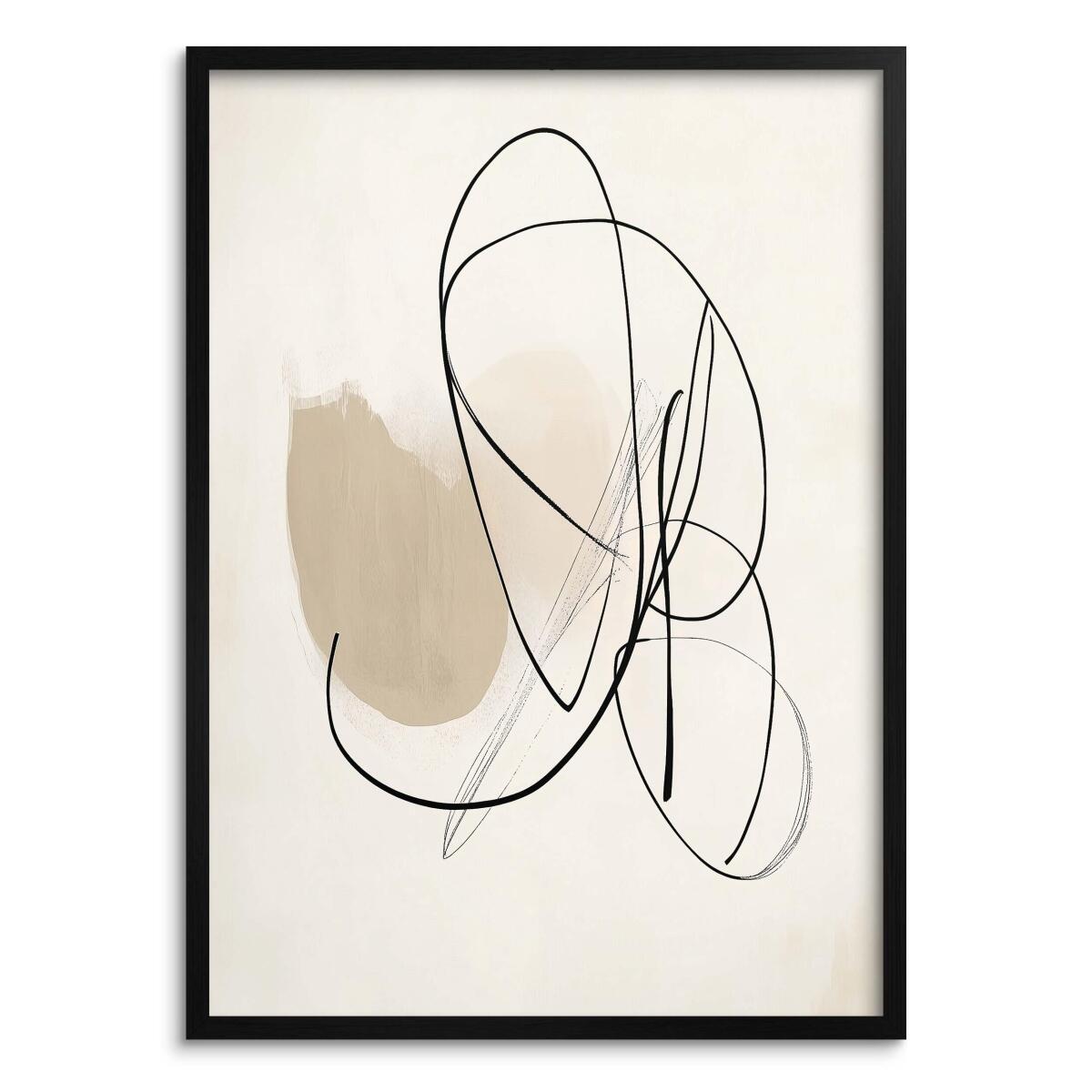 Abstrakcyjna Grafika na Ścianę – Beżowy Minimalizm P94245 - zdjęcie 1