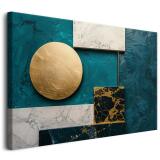 Abstrakcyjny obraz- Marmur, Złoto i Turkus | Geometryczny wzor do wnętrz Art Deco 64693 - miniaturka 1