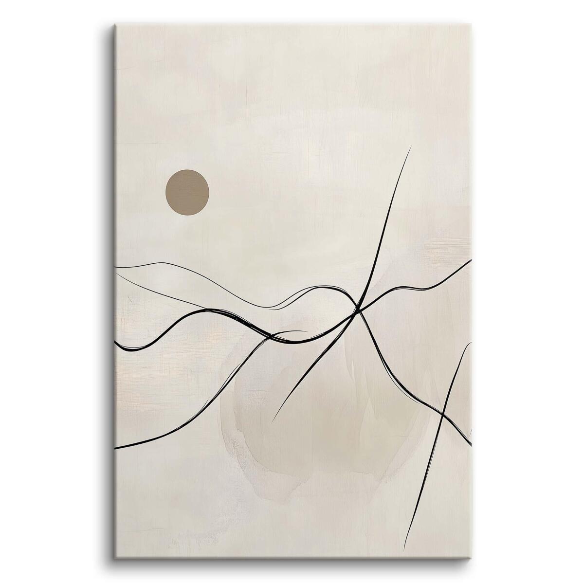 Elegancki Obraz Ecru do Nowoczesnego wnętrza | Minimalistyczna abstrakcja na płótnie O94249 - zdjęcie 2